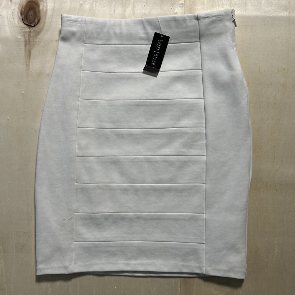 White House Black Market Instantly Slim Pencil Skirt Ecru White Size 0 NWT $98